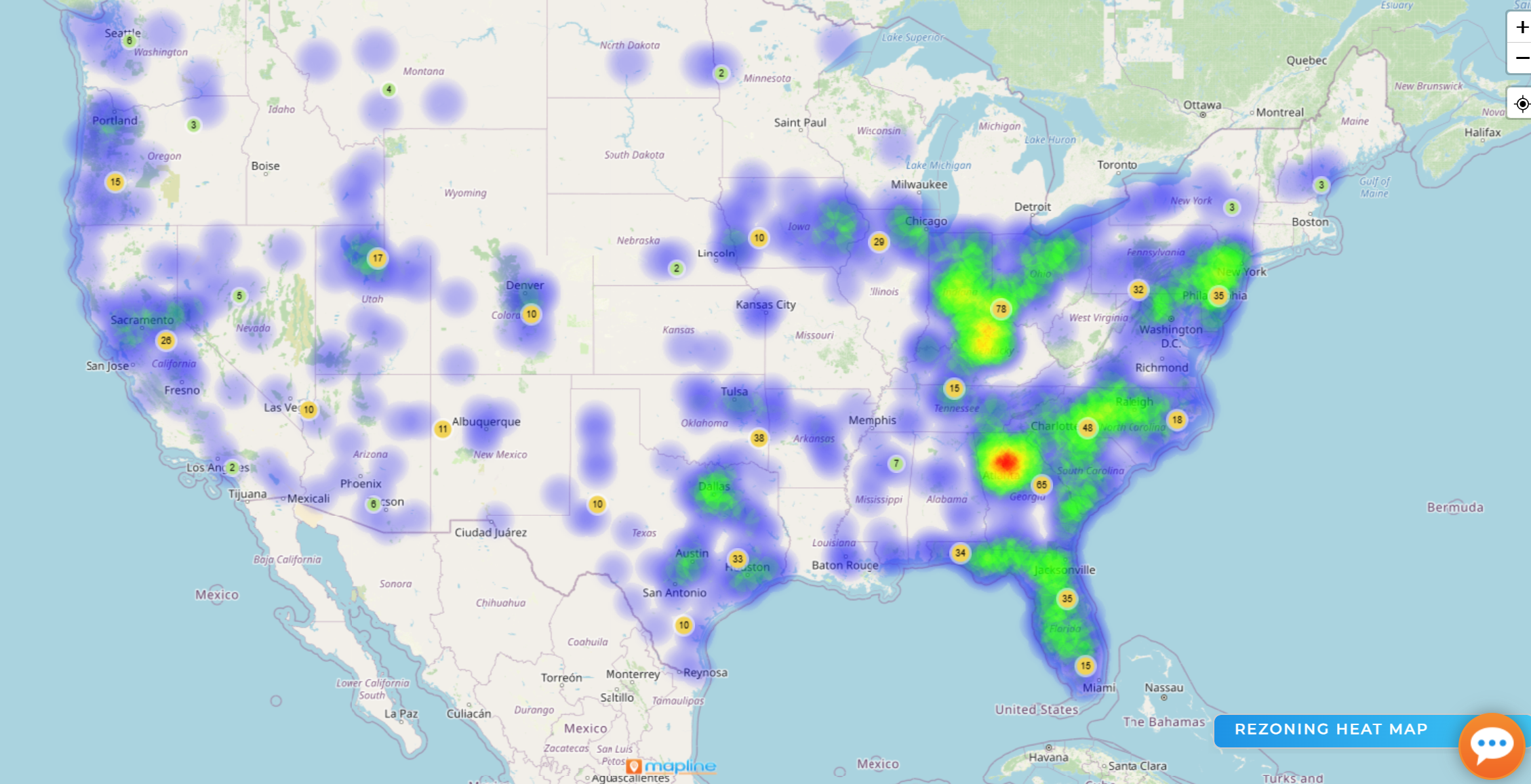 SiteSage360 rezoning intelligence coverage across the United States